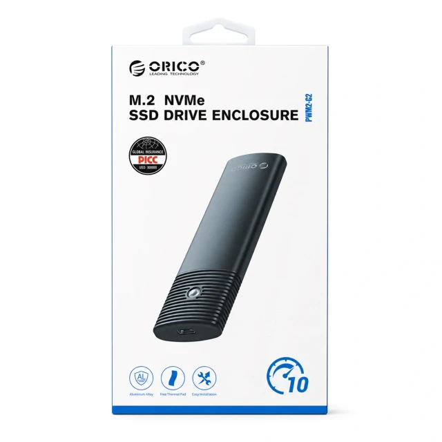 Кишеня дискова Orico PWM2-G2 M.2 NVME USB-C 10Gb/s Black (6942227137845)