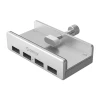 USB Hub Orico MH4PU 4x USB-A 3.0 Clamp Mount Silver (6942227137982)