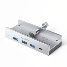 Hub Orico MH4PC монтируемый на зажим USB-C 3xUSB-A 3.0 1xUSB-C 3.0 Silver (6942227138002)
