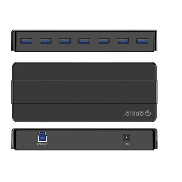 USB Hub Orico H7928-U3-V1 7x USB-A 3.0 Black (6942227138026)
