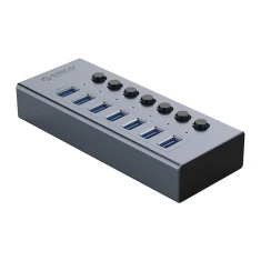 Hub USB Orico BT2U3-7AB 7x USB-A 3.0 з перемикачами Gray