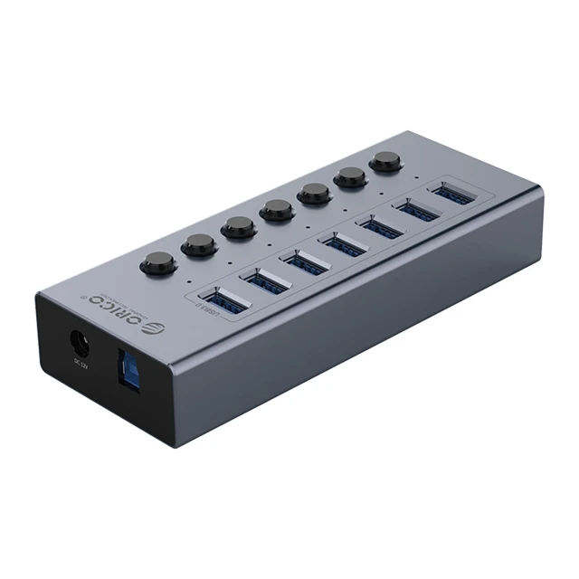 Hub USB Orico BT2U3-7AB 7x USB-A 3.0 с переключателями Gray