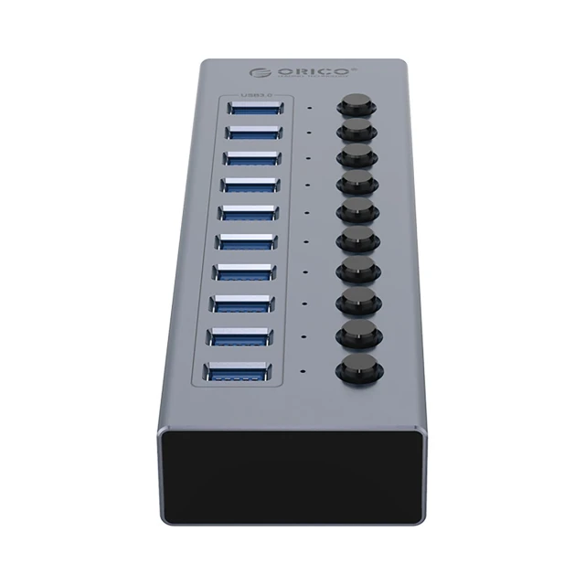USB-Hub Orico BT2U3-10AB 10xUSB-A 3.0 з вимикачами (6942227138040)