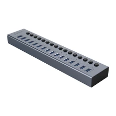 Хаб Orico BT2U3-16AB 16x USB-A 3.0 з вимикачами Gray (6942227138064)