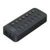 Hub USB Orico CT2U3-7AB 7x USB-A 3.0 з вимикачами Black (6942227138071)