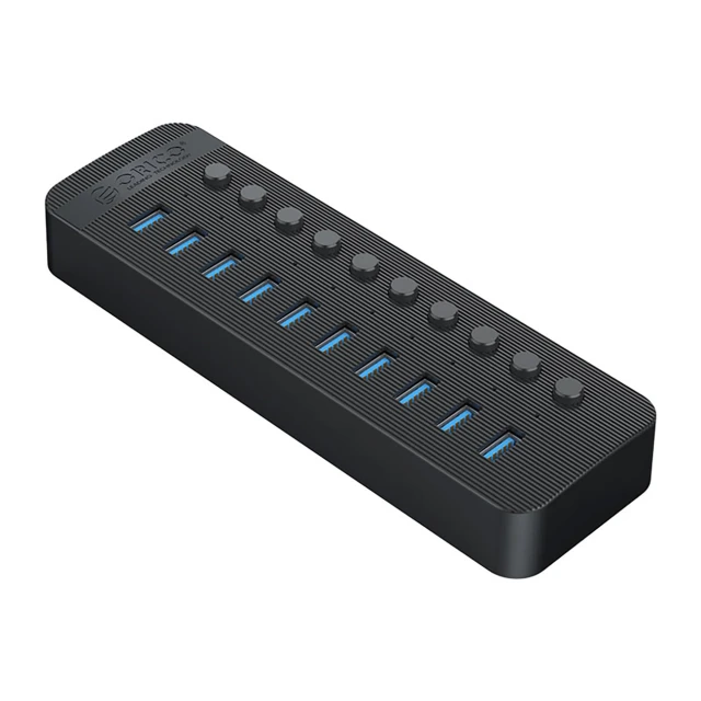 Hub Orico CT2U3-10AB 10xUSB-A 3.0 з вимикачами Black (6942227138088)