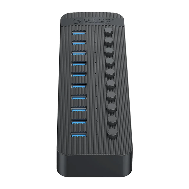 Hub Orico CT2U3-10AB 10xUSB-A 3.0 з вимикачами Black (6942227138088)