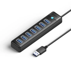 USB Hub Orico PW7U-U3 7-портовий USB-A 3.0 USB-C 5V/3A 1m Black (6942227138170)