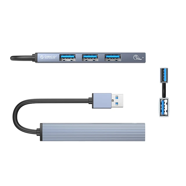 USB Hub Orico AH-A13 1x USB-A 3.0 + 3x USB-A 2.0 Gray (6942227138231)