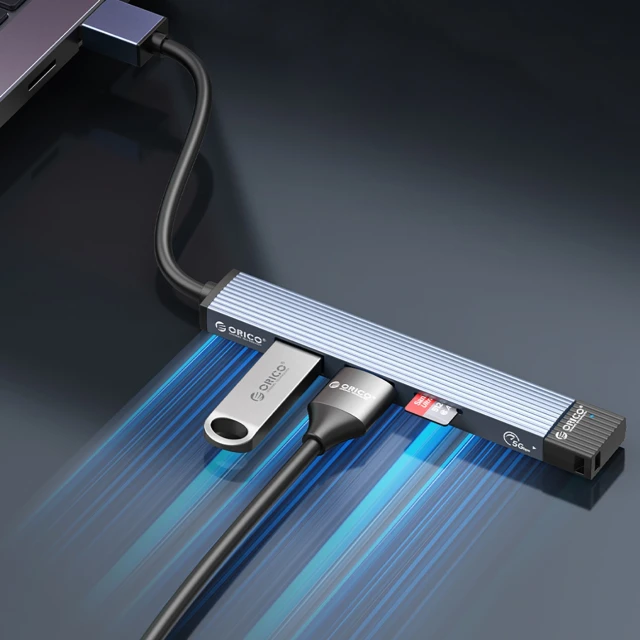 USB Hub Orico AH-A13 1x USB-A 3.0 + 3x USB-A 2.0 Gray (6942227138231)