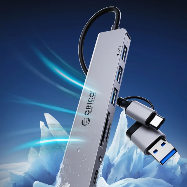 Hub USB-C Orico YSB4-U2 док-станція 2xUSB-A 2.0 1xUSB-A 3.0 1xUSB-C 2.0 1xUSB-C Gray (6942227138262)