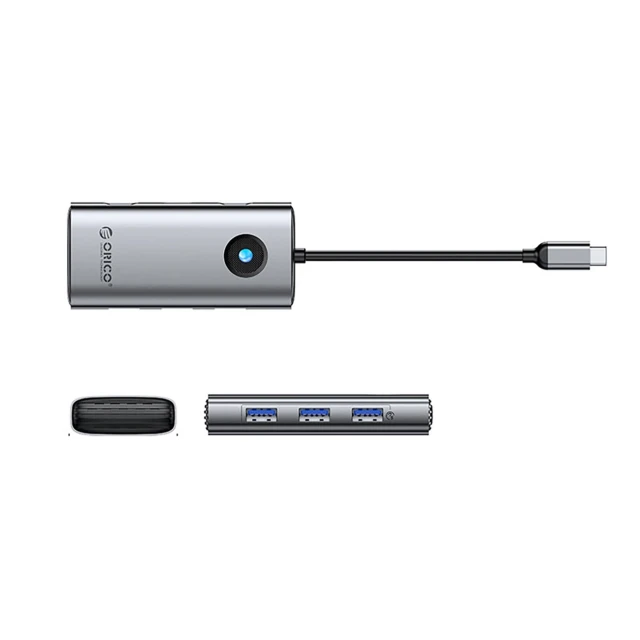Hub USB-C Orico PW11-6P док-станція 3xUSB-A 3.0 1xUSB-C 2.0 1xHDMI Gray (6942227138330)