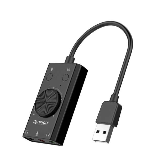 Звукова карта Orico SC2 зовнішня багатофункціональна USB-A Black (6942227138507)