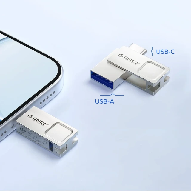 Флешка Orico U301 64GB USB-A USB-C USB 3.2 Gen 1 Silver (6942227170170)