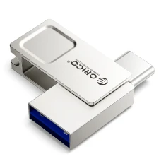 Флешка Orico U301 128GB USB-A USB-C USB 3.2 Gen 1 Silver (6942227170187)