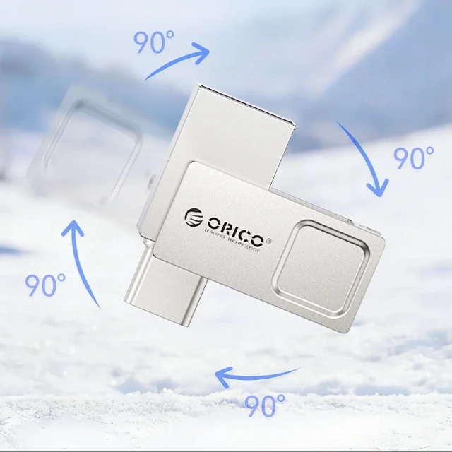 Флешка Orico U301 128GB USB-A USB-C USB 3.2 Gen 1 Silver (6942227170187)