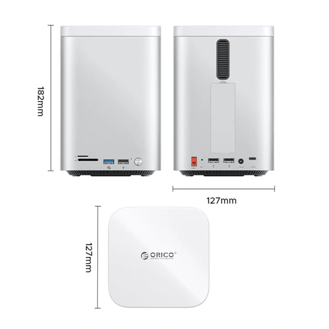 Станция докирования Orico MiniTower для жестких дисков 56TB Silver (6942227173263)