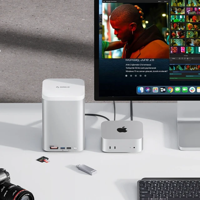 Станция докирования Orico MiniTower для жестких дисков 56TB Silver (6942227173263)