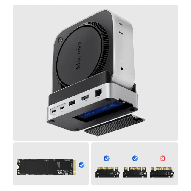 Докстанція Orico MiniDock 10в1 з кишенею для SSD Silver (6942227173270)
