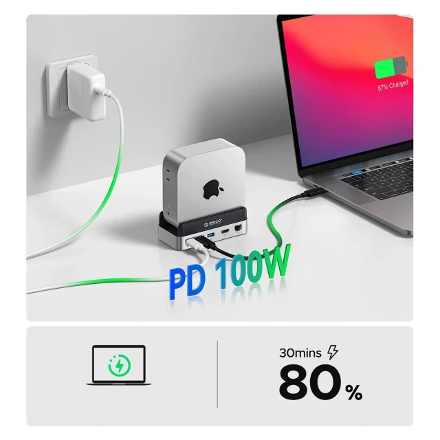 Докстанція Orico MiniDock 10в1 з кишенею для SSD Silver (6942227173270)
