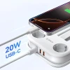 Блок живлення Orico AP3 20W GaN 5в1 2xAC + 2xUSB-A + 1xUSB-C White