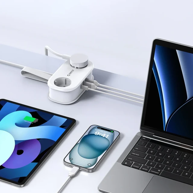 Блок живлення Orico AP3 20W GaN 5в1 2xAC + 2xUSB-A + 1xUSB-C White