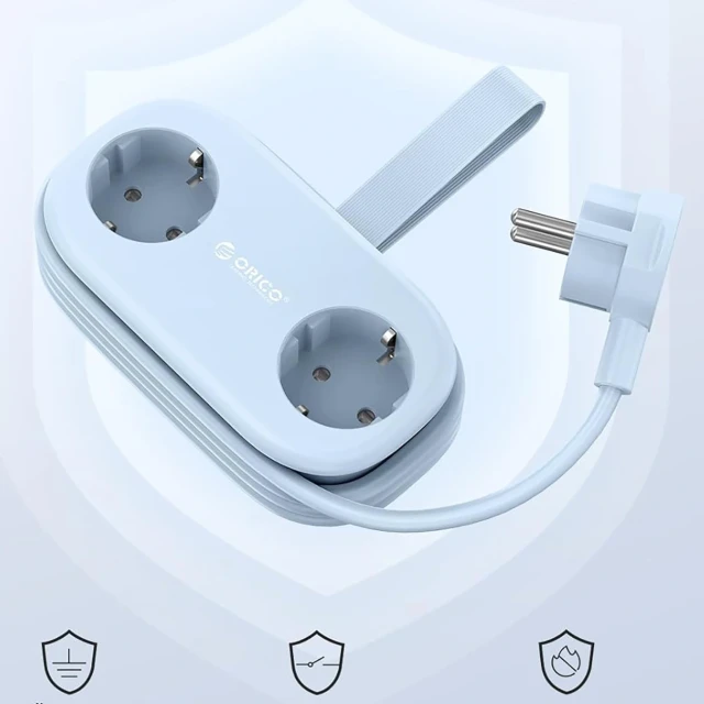 Сетьова розетка Orico AP3 20W GaN 5в1 2x AC 2x USB-A 1x USB-C Blue (6942227174536)