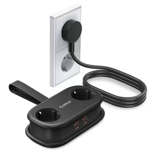 Смарт-розетка Orico AP3 65W GaN 6в1 2xAC+2xUSB-A+2xUSB-C Black (6942227174550)