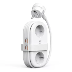 Блок живлення Orico AP3 65W GaN 6в1 2x AC + 2x USB-A + 2x USB-C White (6942227174567)