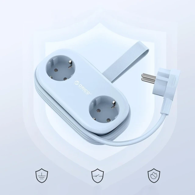 Розетка живлення Orico AP3 65W GaN 6в1 2x AC 2x USB-A 2x USB-C Blue (6942227174574)