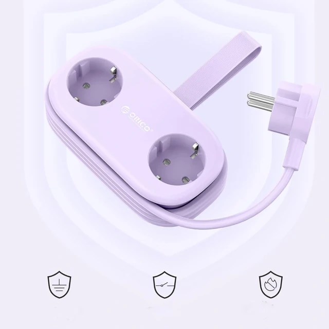Мережева розетка Orico AP3 65W GaN 6в1 2xAC+2xUSB-A+2xUSB-C Purple (6942227174581)