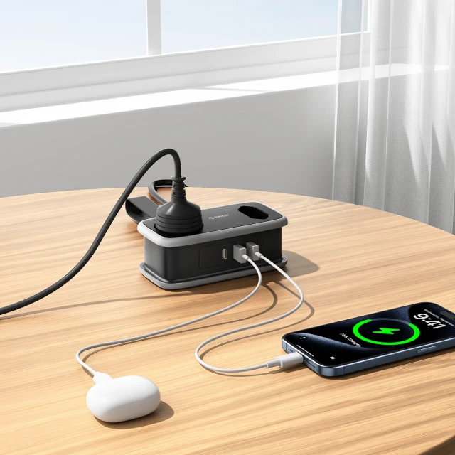 Розетка Orico APP 15.5W 5в1 2x AC + 2x USB-A + 1x USB-C Black (6942227174598)