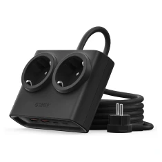 Розетка електрична Orico PDC25 25W 2x AC + 2x USB-A + 2x USB-C Black (6942227174611)
