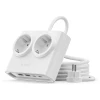 Розетка мережевої фільтр Orico PDC25 25W 6в1 2x AC 2x USB-A 2x USB-C White (6942227174628)