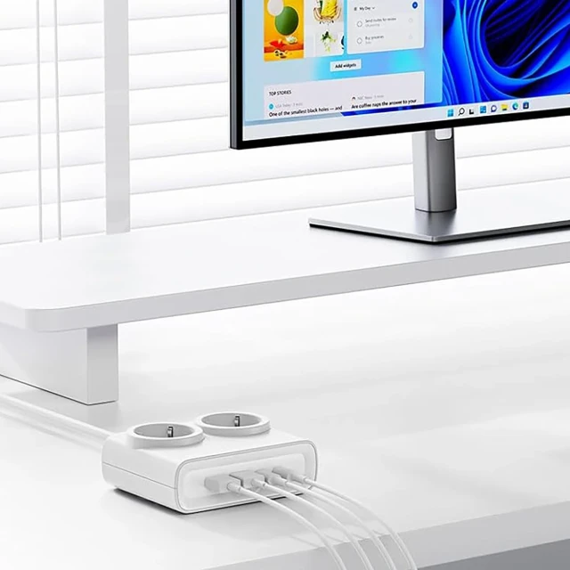 Розетка мережевої фільтр Orico PDC25 25W 6в1 2x AC 2x USB-A 2x USB-C White (6942227174628)