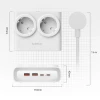 Розетка мережевої фільтр Orico PDC25 25W 6в1 2x AC 2x USB-A 2x USB-C White (6942227174628)