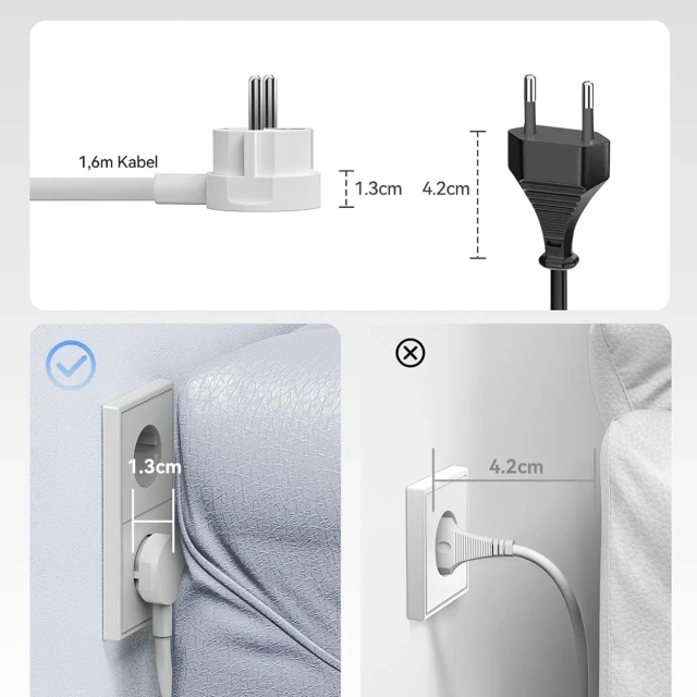 Розетка мережевої фільтр Orico PDC25 25W 6в1 2x AC 2x USB-A 2x USB-C White (6942227174628)