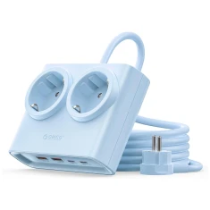 Сетьова розетка Orico PDC25 25W 6в1 2x AC 2x USB-A 2x USB-C Blue (6942227174635)