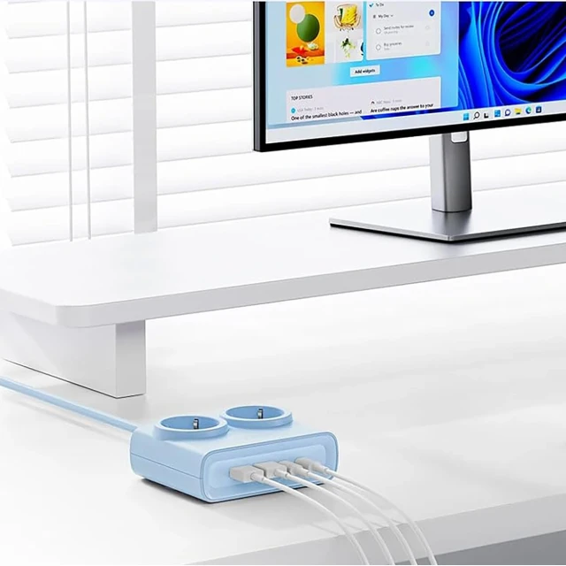 Сетевая розетка Orico PDC25 25W 6в1 2x AC 2x USB-A 2x USB-C Blue (6942227174635)