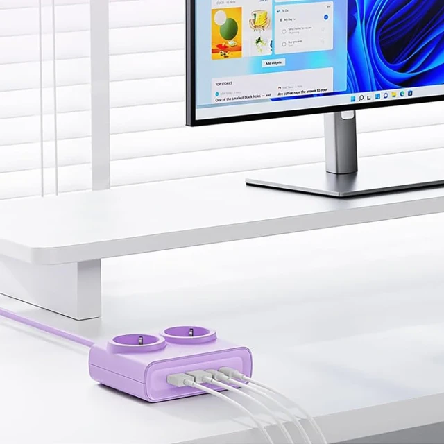 Блок живлення Orico PDC25 25W 6в1 2xAC + 2xUSB-A + 2xUSB-C Purple