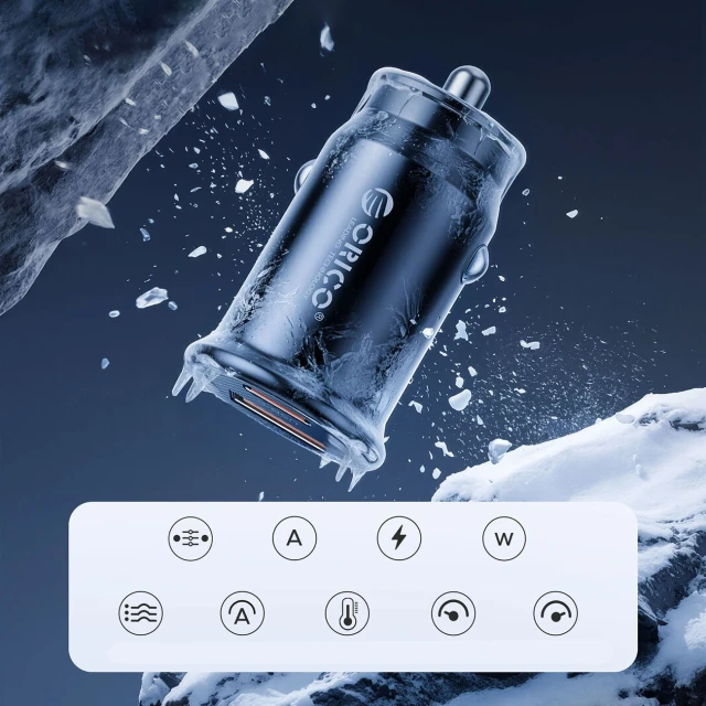 Автомобільна зарядка Orico PowerMini 30W USB-C + USB-A Black (6942227174673)