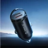 Зарядка автомобільна Orico MiniRing 30W 2x USB-C Black (6942227174680)