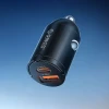 Автомобільна зарядка Orico MiniRing 30W USB-A + USB-C Black (6942227174697)