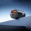 Автомобільна зарядка Orico MiniRing 30W USB-A + USB-C Black (6942227174697)
