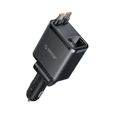 Зарядка автомобільна Orico Twin Reach 45W USB-A + USB-C з двома кабелями USB-C (6942227174710)