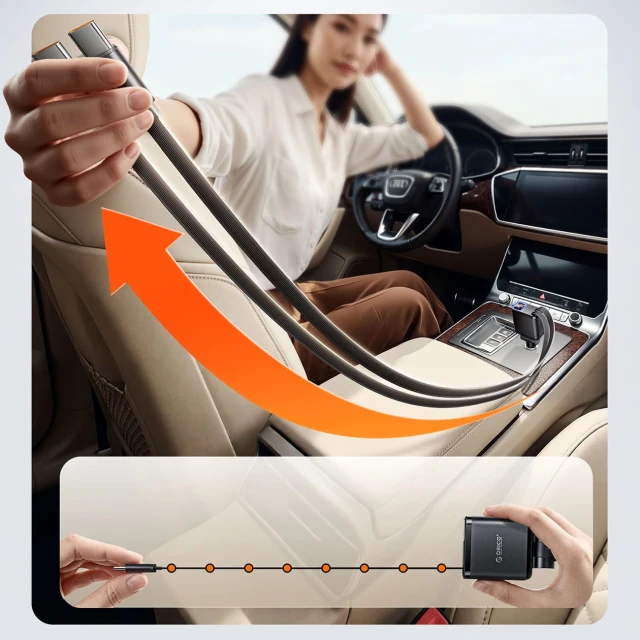Зарядка автомобільна Orico Twin Reach 45W USB-A + USB-C з двома кабелями USB-C (6942227174710)