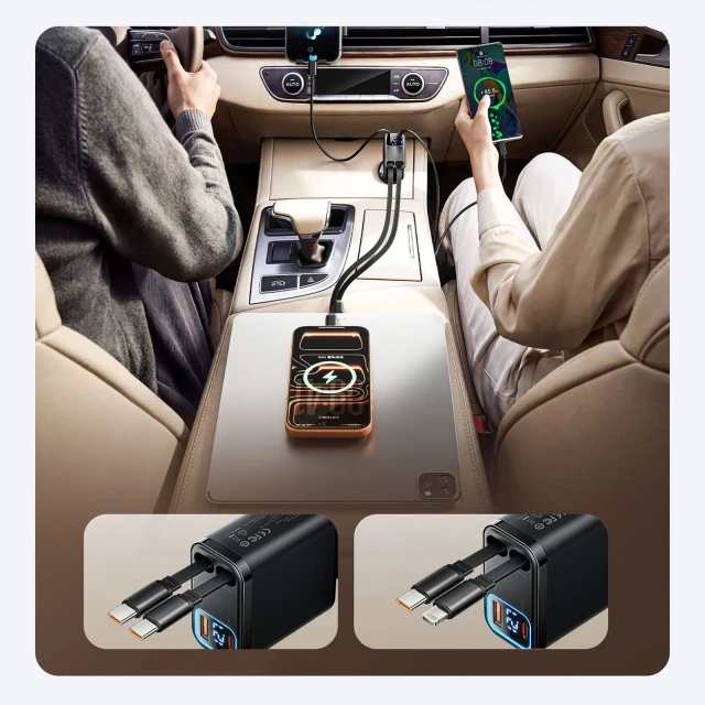 Зарядка автомобільна Orico Twin Reach 45W USB-A + USB-C з двома кабелями USB-C (6942227174710)