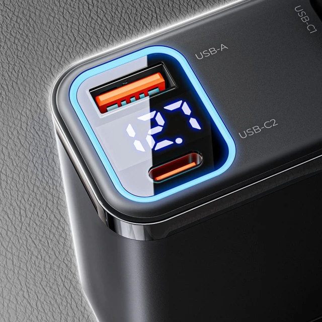 Зарядка автомобільна Orico Twin Reach 45W USB-A + USB-C з двома кабелями USB-C (6942227174710)