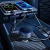 Зарядний пристрій автомобільний Orico Dual Stretch 60W USB-C 2x кабель USB-C + Lightning Black (6942227174727)