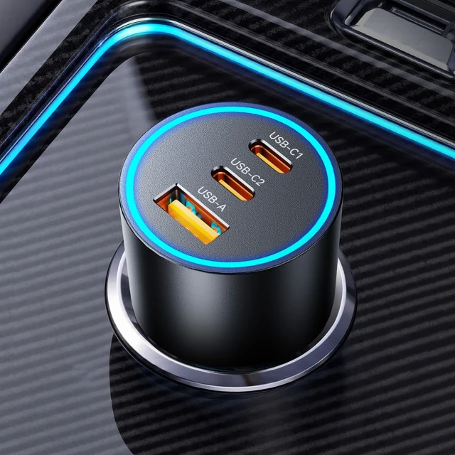 Зарядний пристрій автомобільний Orico HyperDrive 165W USB-A 2x USB-C Black (6942227174765)